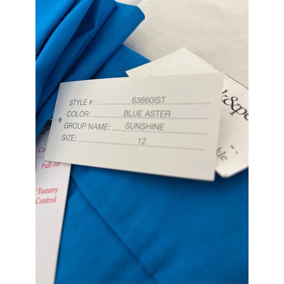 Peck & Peck Ava Blue Aster Ankle Pants Size 12 Tummy Control Slim Leg NWT - Picture 13 of 14